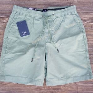 New Gap Green Pull On Drawstring Casual Shorts Men Pockets